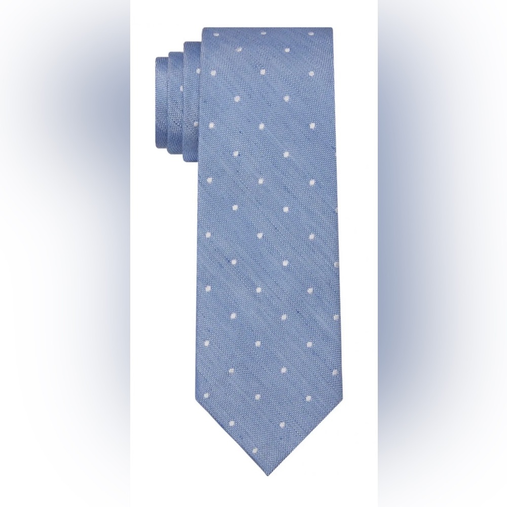 Tommy Hilfiger Men's Presley Dot Tie Light Blue White